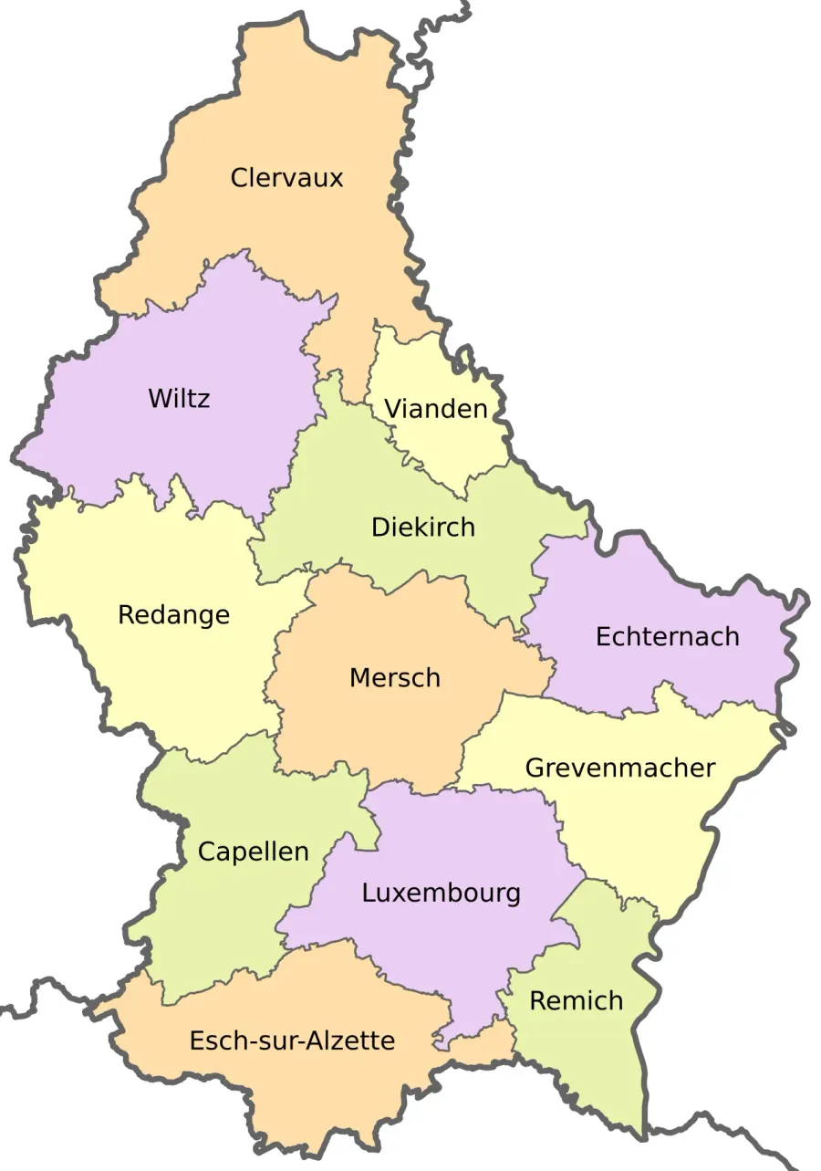 The Cantons of Luxembourg card