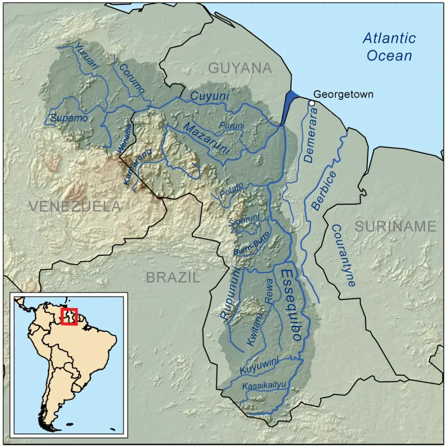 La carte Río Cuyuní