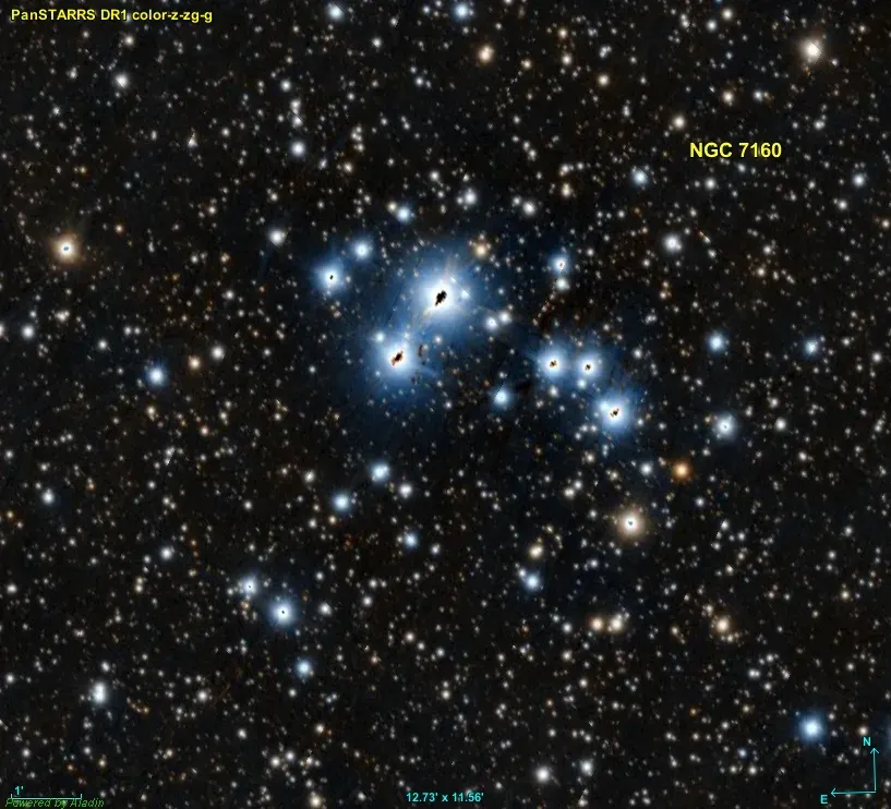La carte NGC 7160