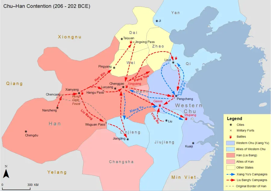 La carte Guerre Chu-Han