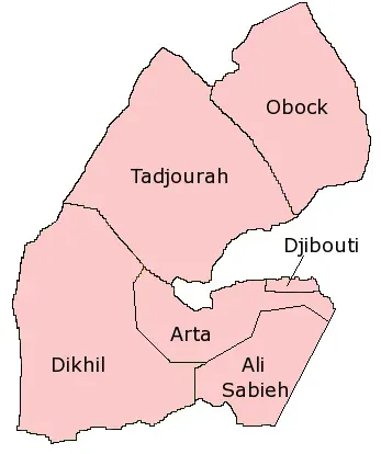La carte Subdivision de Djibouti