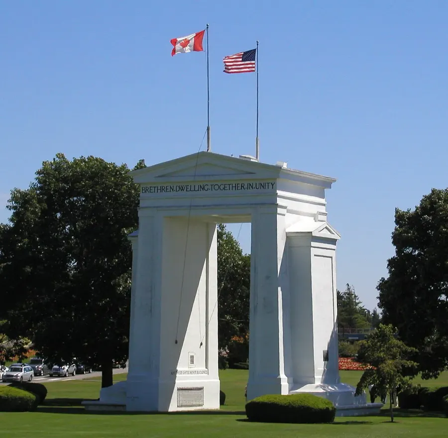 La carte Frontière entre le Canada et les États-Unis