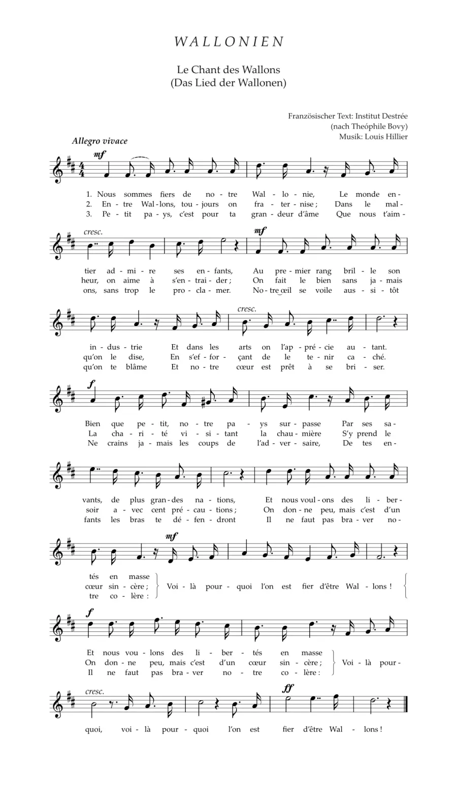 The Le Chant des Wallons card