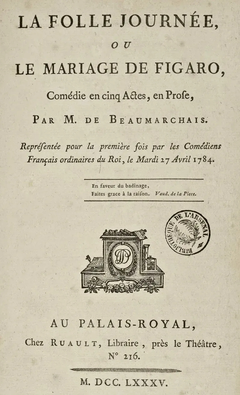 La carte Le Mariage de Figaro