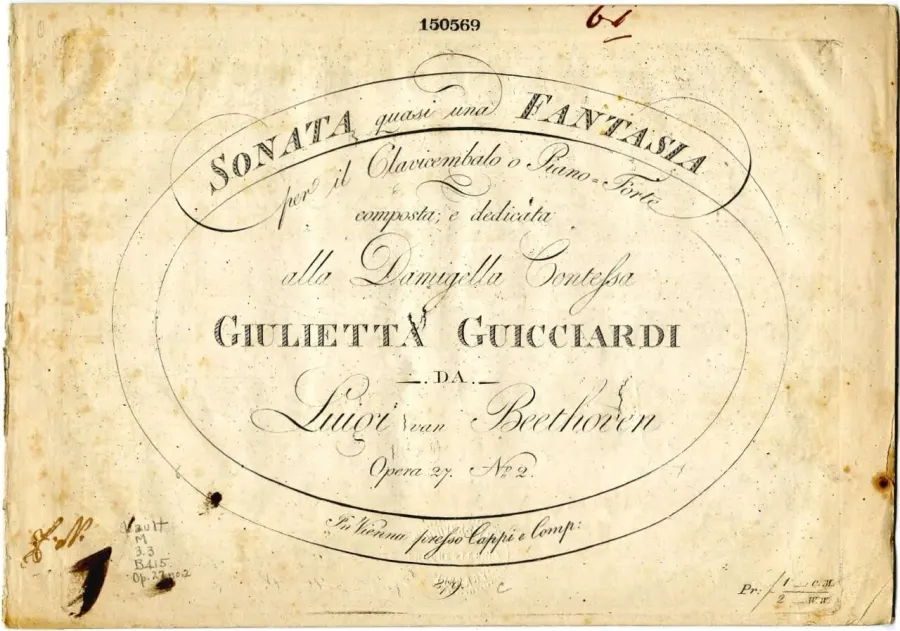 La carte Sonate pour piano no 14 de Beethoven