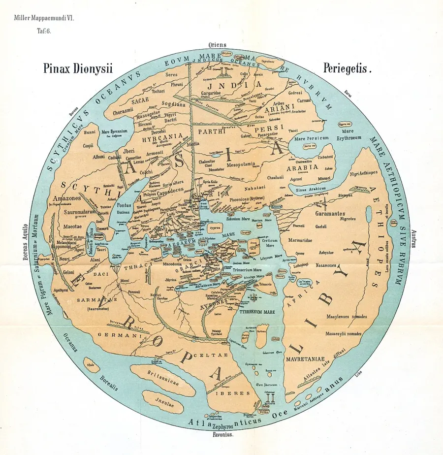 La carte Denys le Périégète