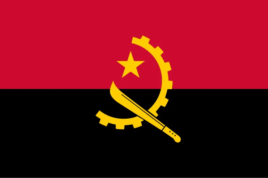 La carte Drapeau de l'Angola