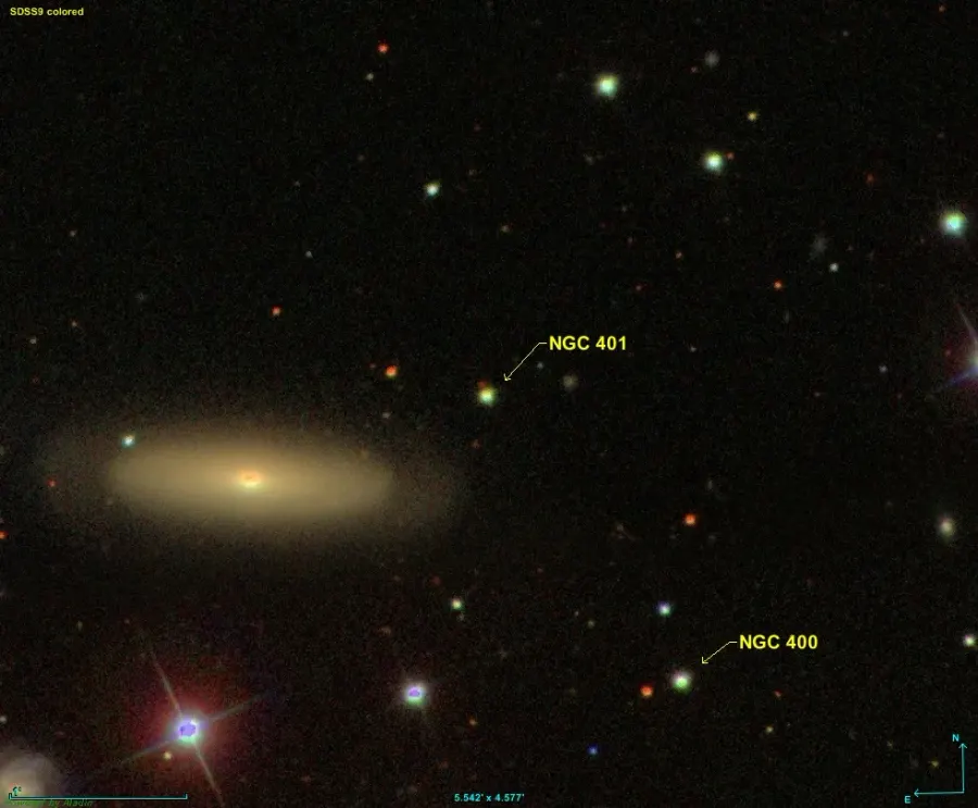 La carte NGC 401