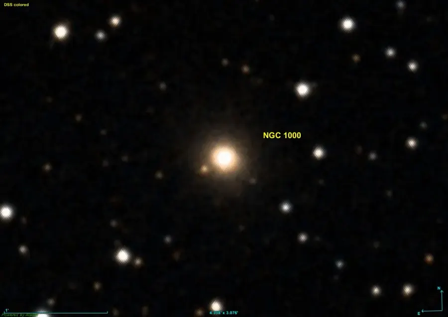 La carte NGC 1000