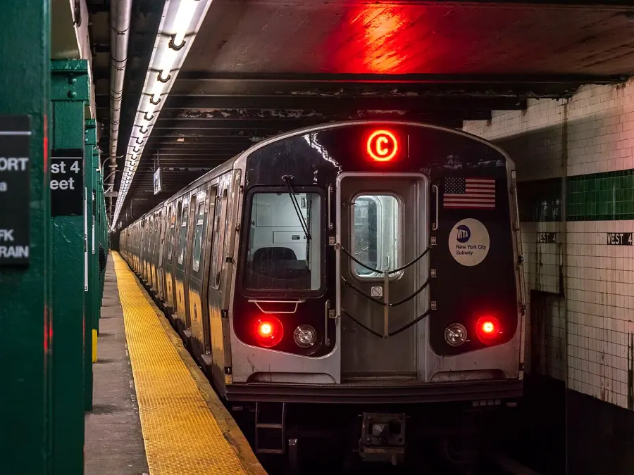 La carte Ligne C du métro de New York
