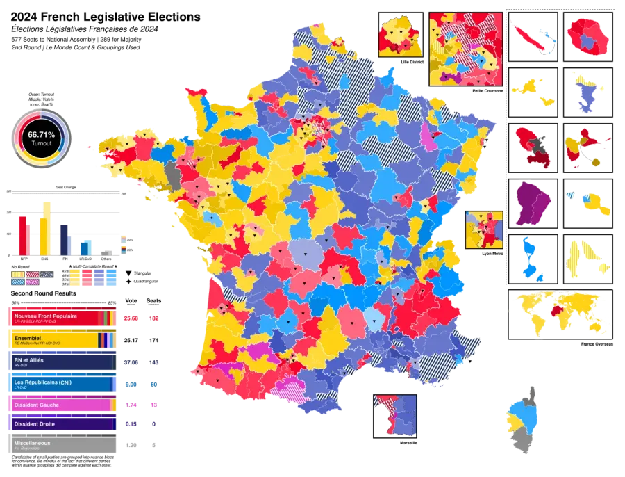 La carte Élections législatives françaises de 2024