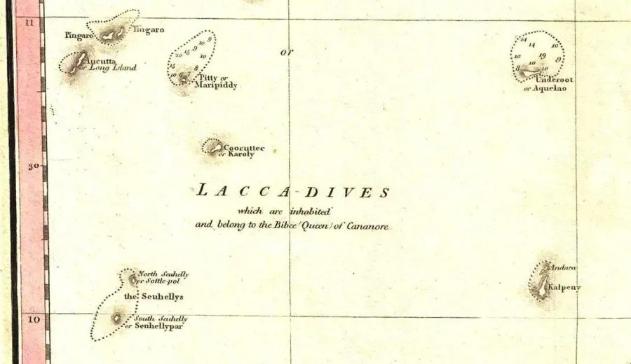 La carte Îles Laquedives