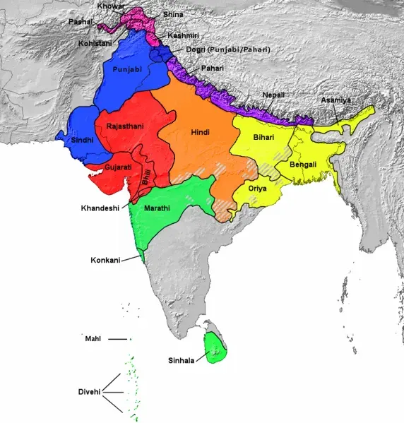 La carte Peuples indo-aryens