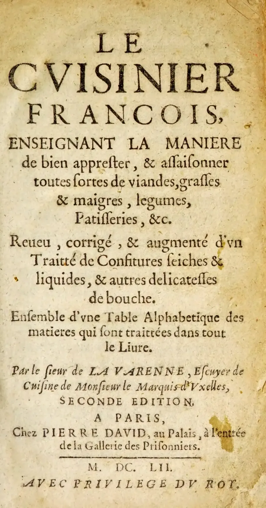 La carte François Pierre de La Varenne