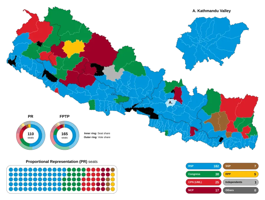 La carte Élections législatives népalaises de 2026