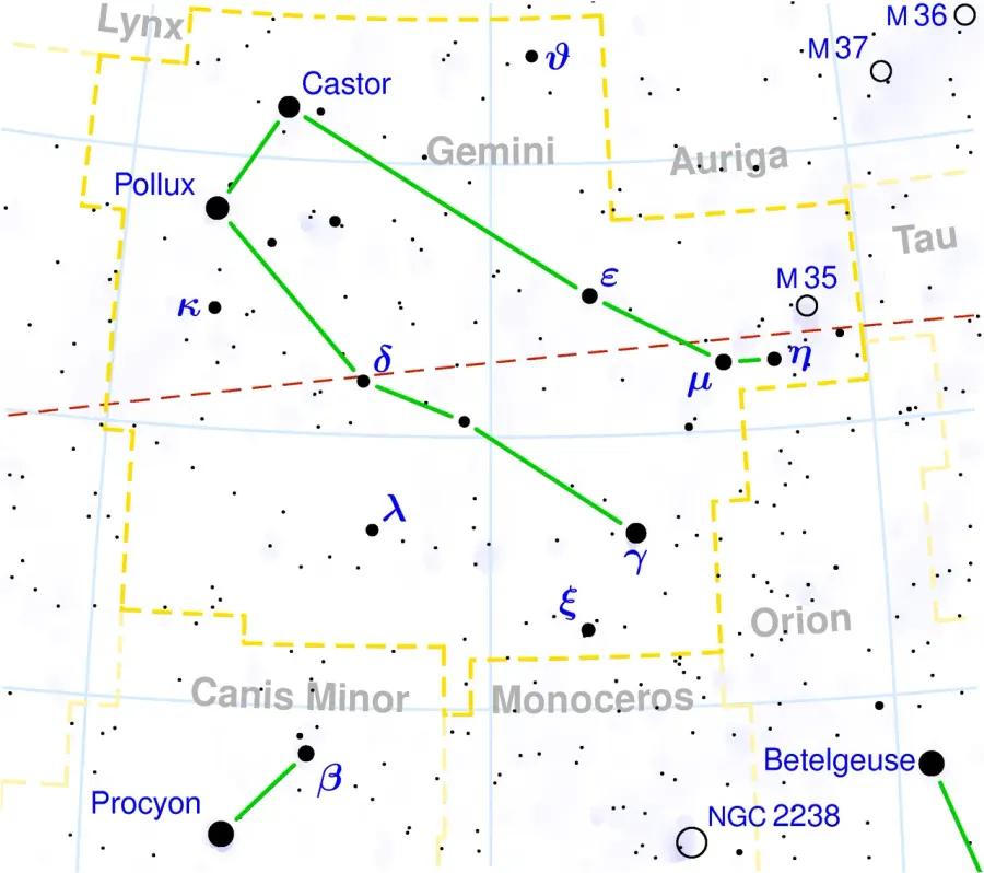 La carte Pollux