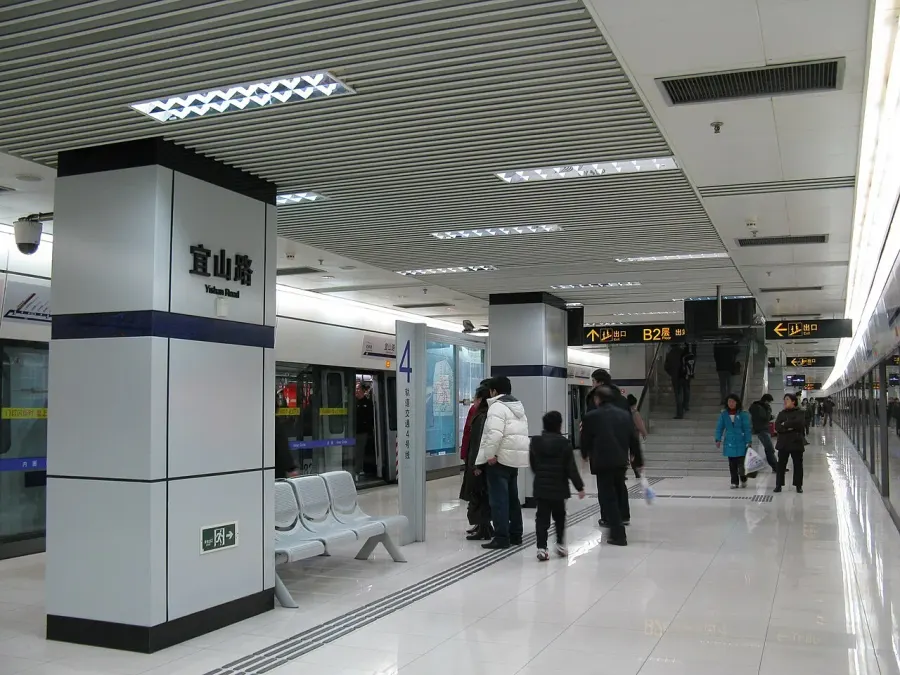La carte Ligne 4 du métro de Shanghai