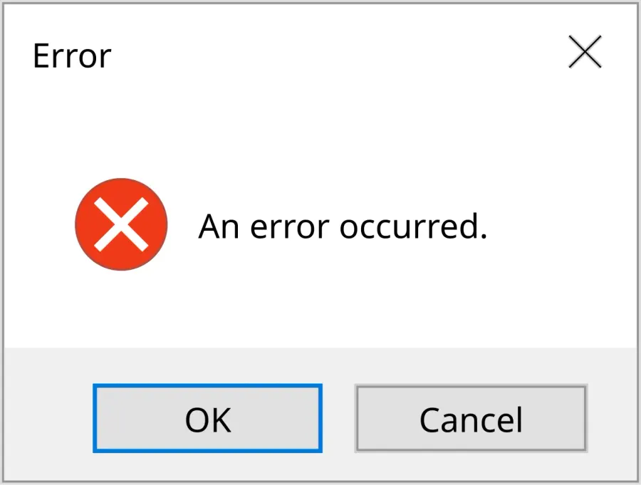 The Error message card