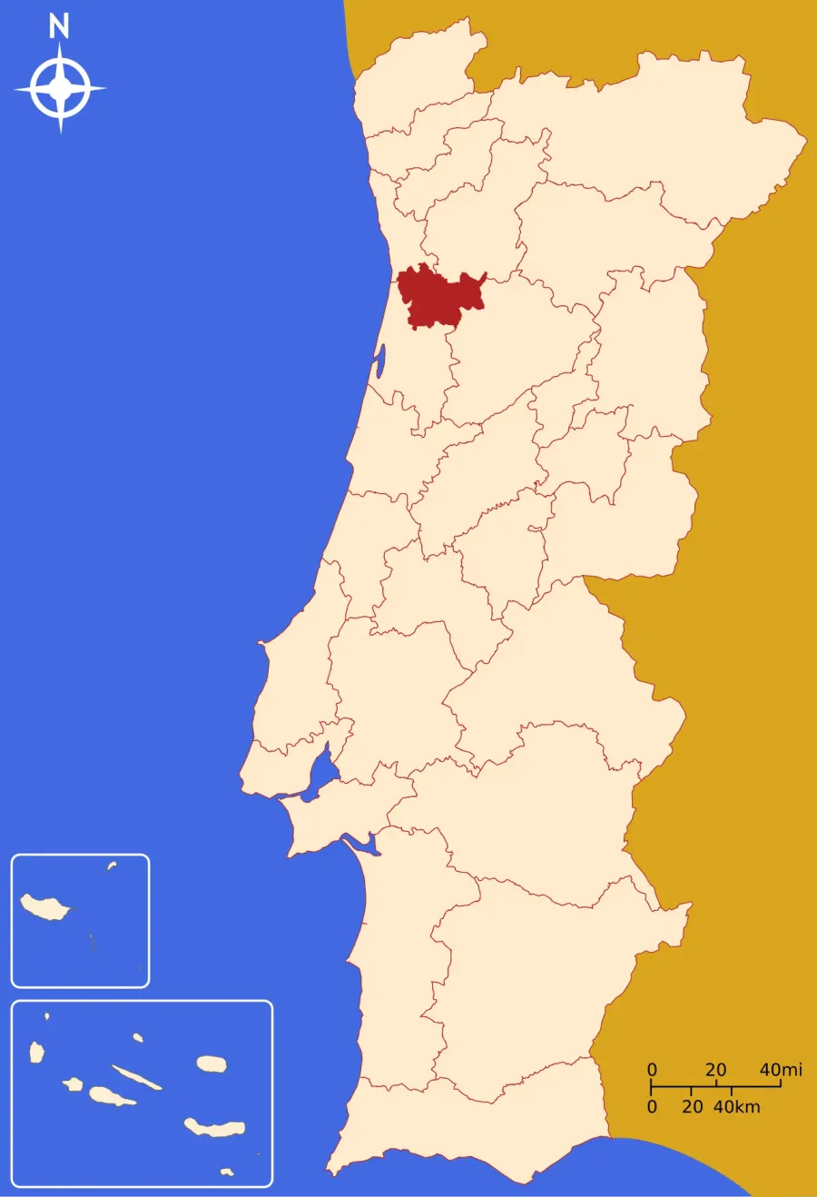 La carte Entre Douro et Vouga