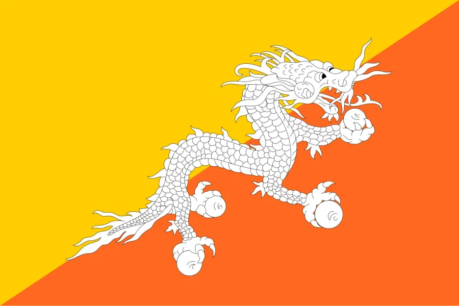 The Flag of Bhutan card