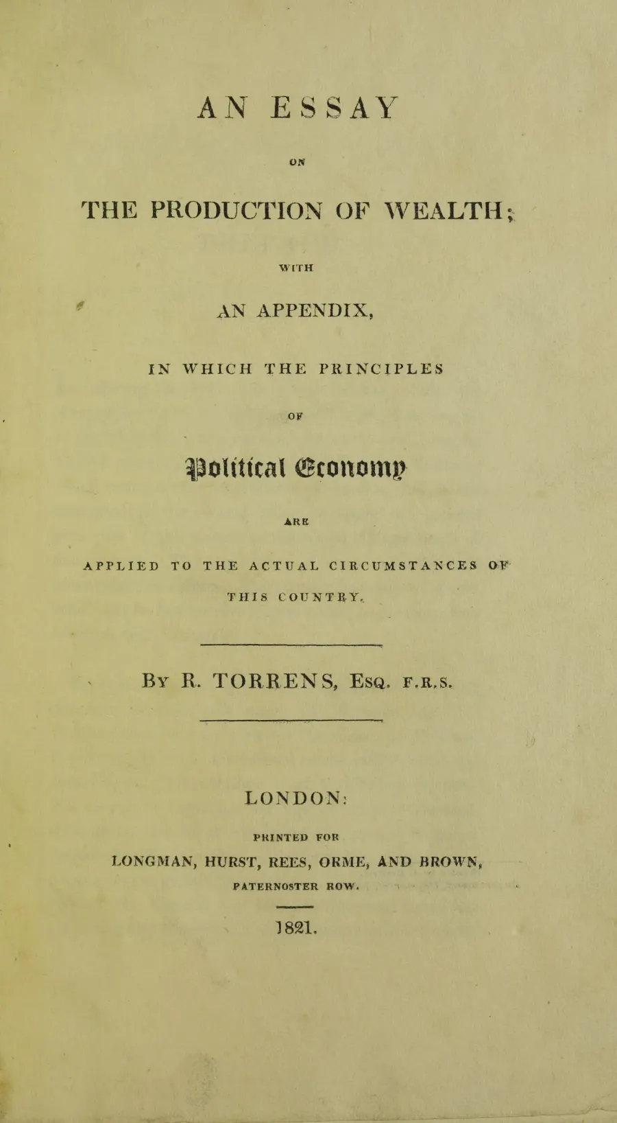 The Robert Torrens card