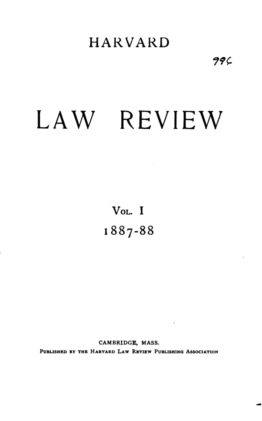 The Harvard Law Review card