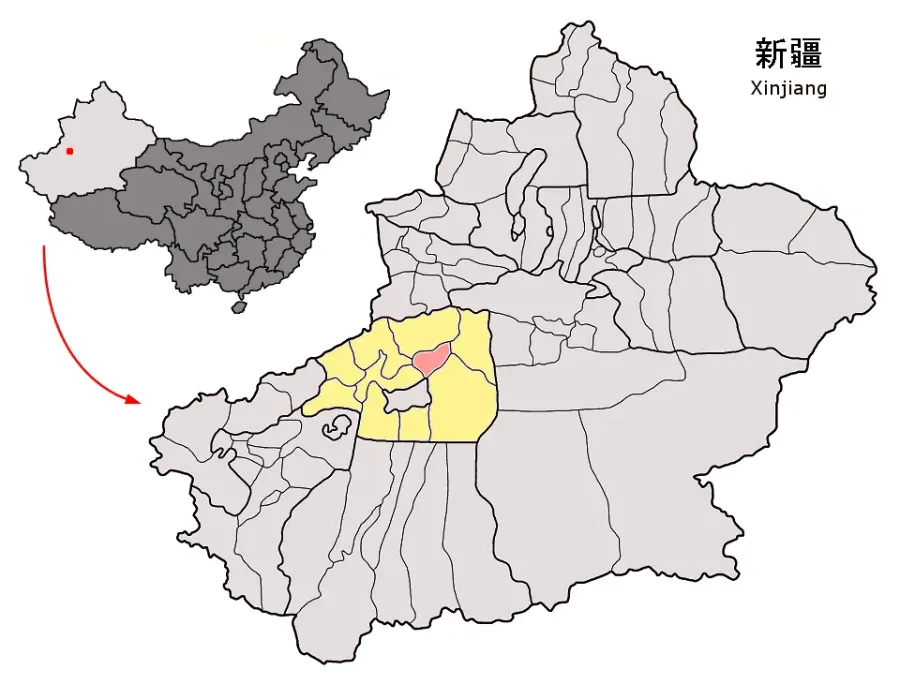 The Xinhe County, Xinjiang card