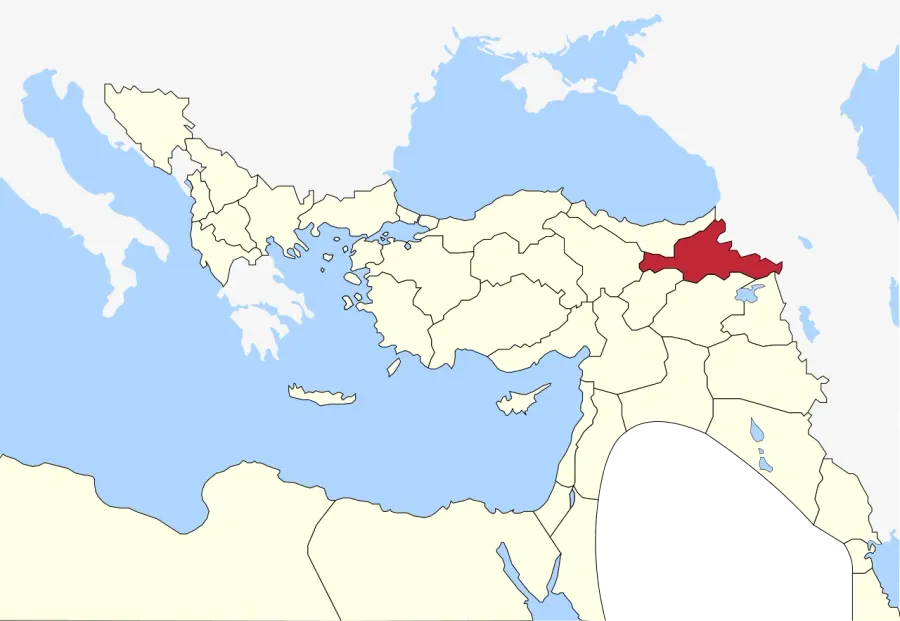 La carte Vilayet d'Erzurum