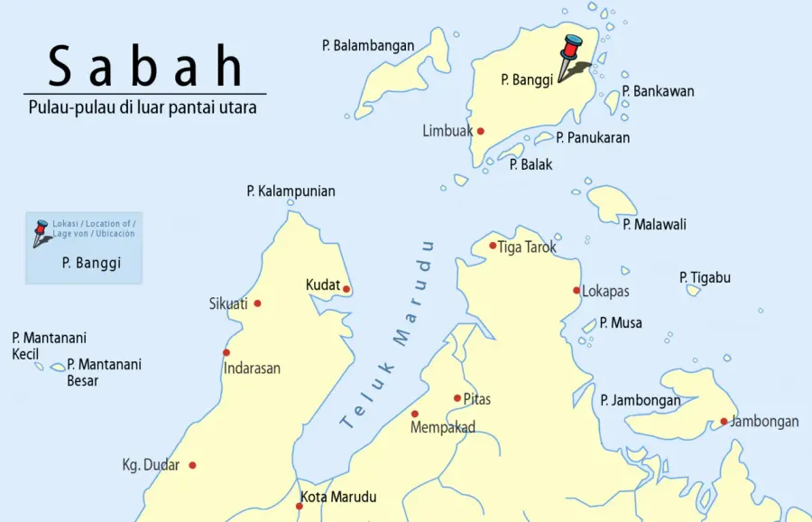 La carte Île Banggi