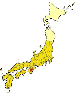 La carte Province de Yoshino