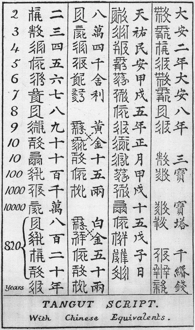 The Tangut script card