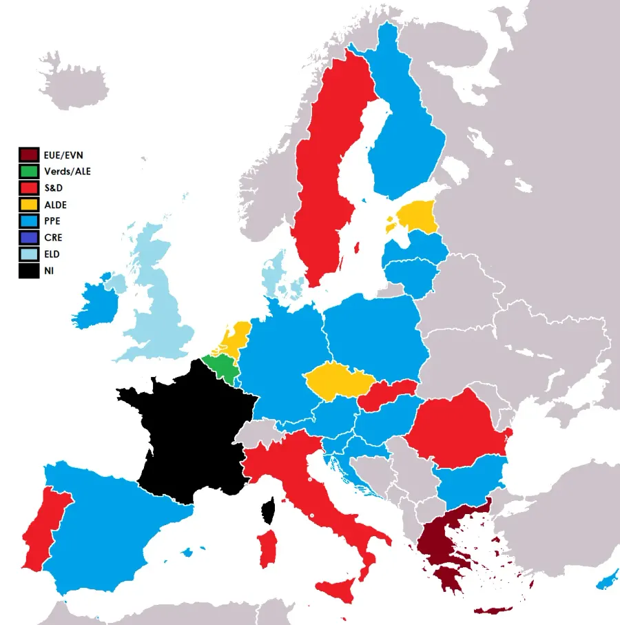 La carte Élections européennes de 2014