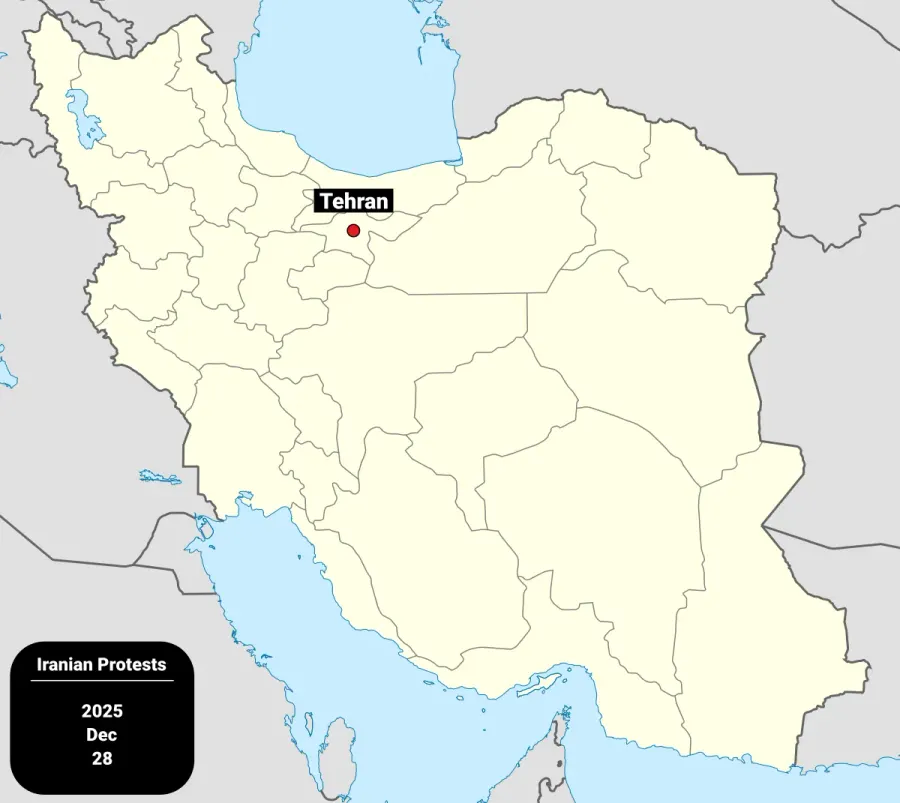 La carte Manifestations en Iran depuis 2025