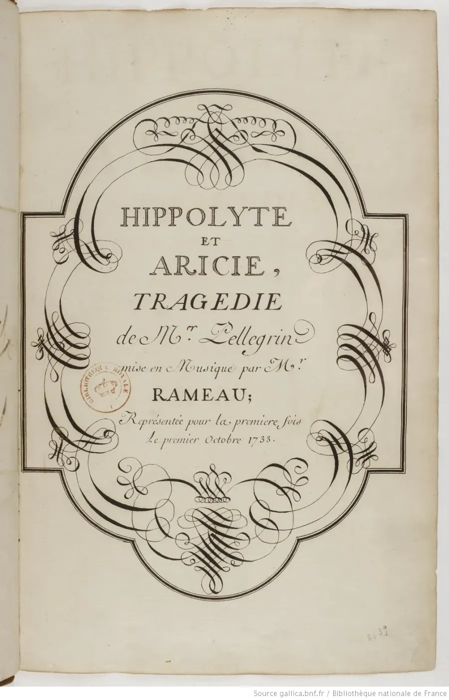 The Hippolyte et Aricie card