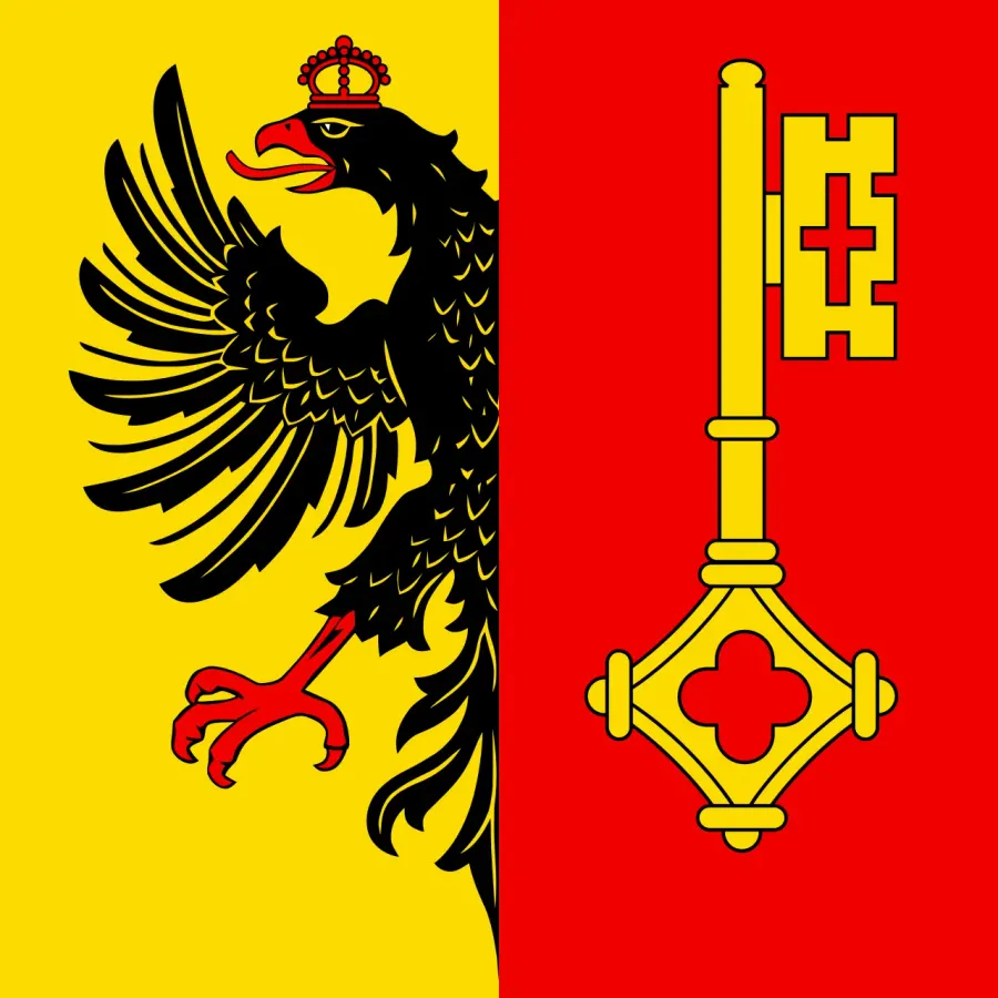 The Drapeau et armoiries du canton de Genève card