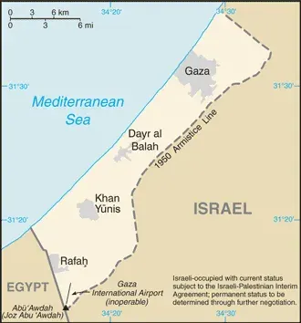 La carte Conflit Fatah-Hamas