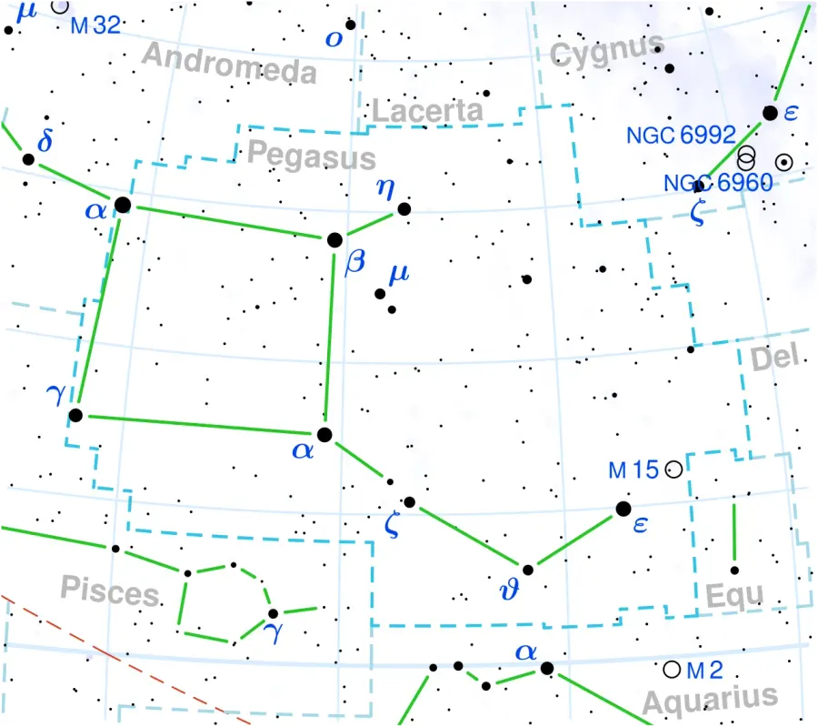 La carte Beta Pegasi