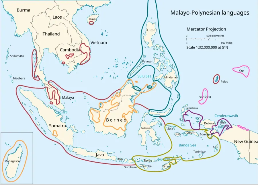 The Malayo-Polynesian languages card