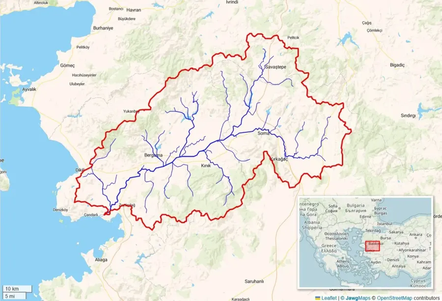 La carte Bakırçay