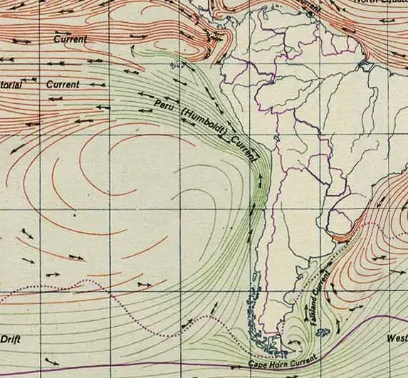 La carte Courant de Humboldt