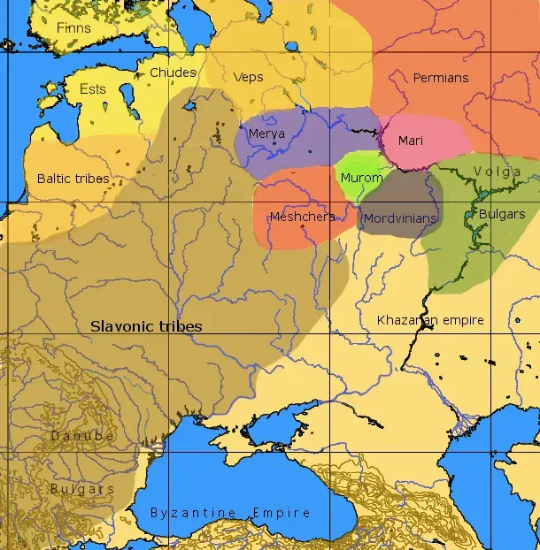 La carte Finnois de la Volga