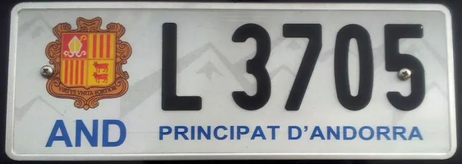 La carte Plaque d'immatriculation andorrane