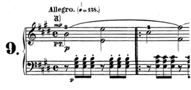 La carte Sonate pour piano no 9 de Beethoven