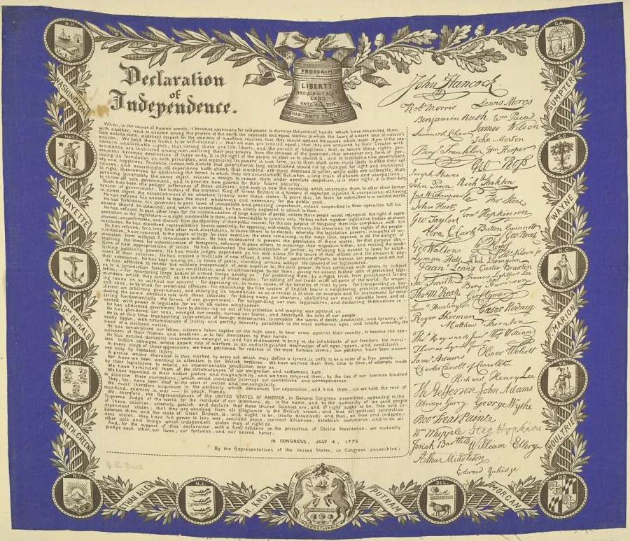The Declaration of independence card