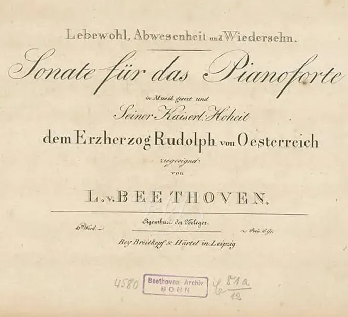 La carte Sonate pour piano no 26 de Beethoven