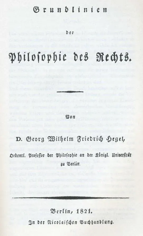 La carte Principes de la philosophie du droit