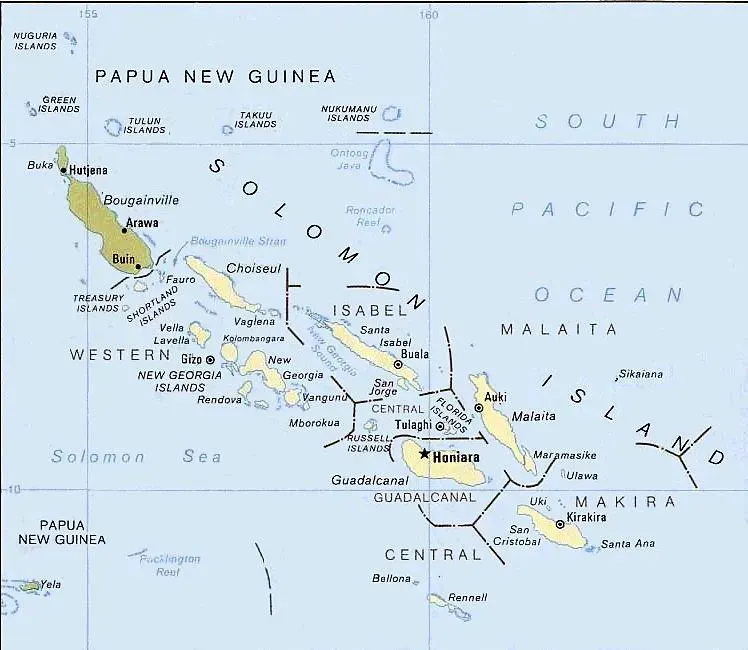 La carte Îles Salomon