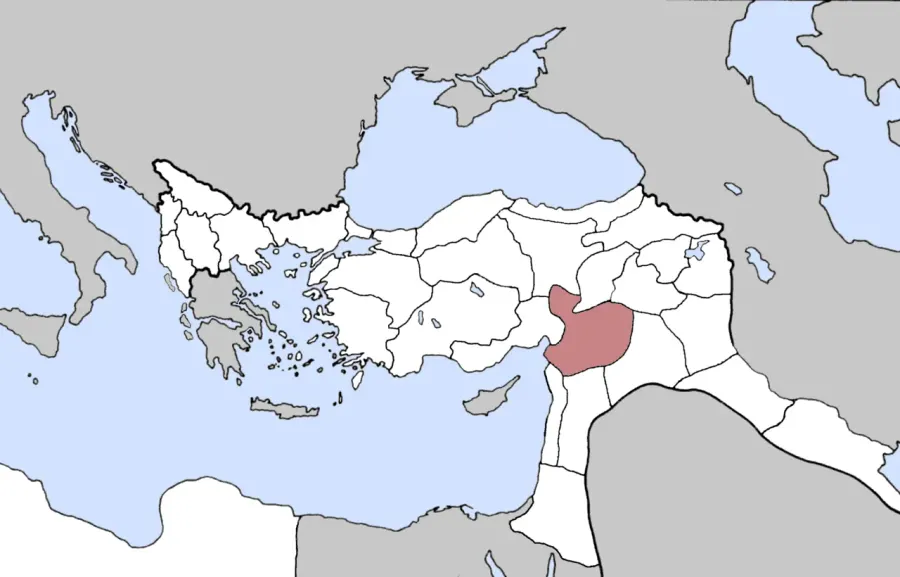 La carte Vilayet d'Alep