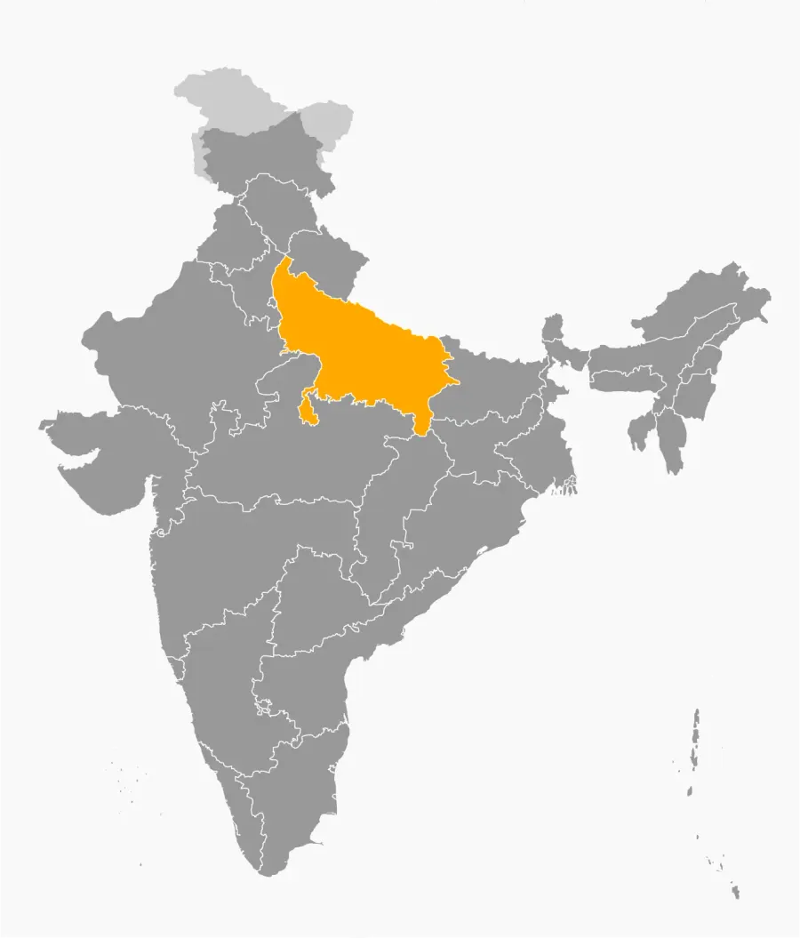 La carte Uttar Pradesh