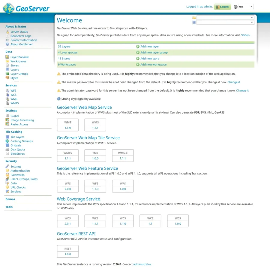 The GeoServer card